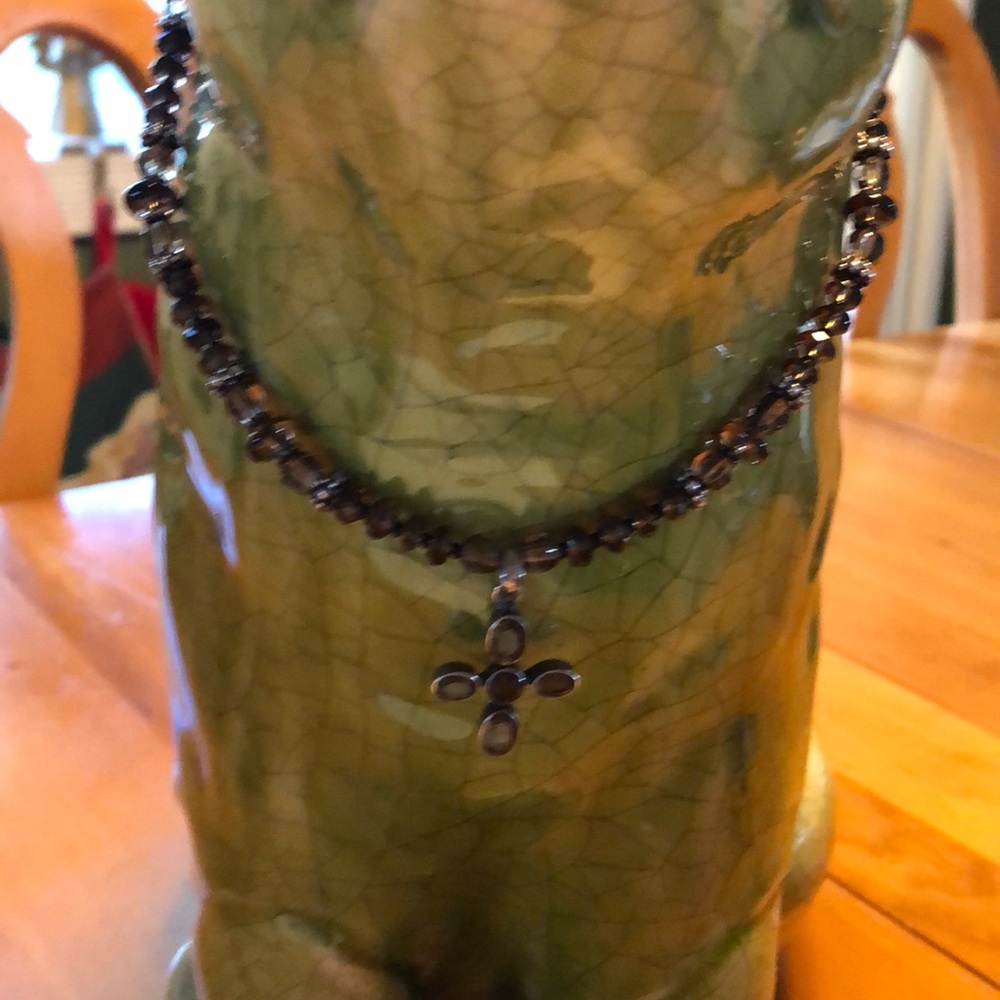 Sterling silver and smoky quartz necklace